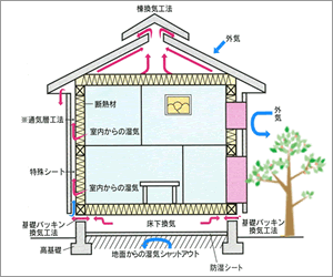 壁体内通気工法